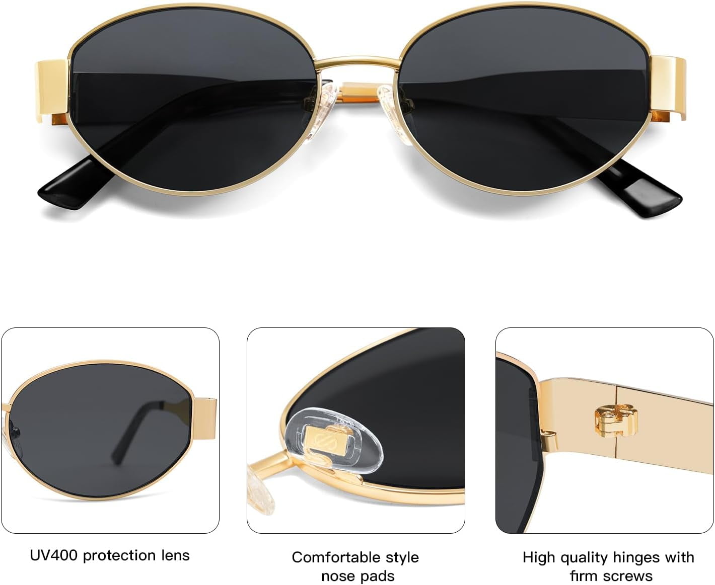 Women\'s Oval Retro Acetate Sunglasses Polarized UV400 Protection ZENOTTIC Oval Polarized Sunglasses Women UV400 2026 main image 3