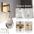 thumbnail image 6 of Black Modern Wall Sconces with Clear Glass, Wall Mounted Light Fixture for Living Room, Hallway, Reception Desk, Bathroom - Walmart, 6 of 8