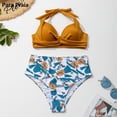 thumbnail image 3 of Para Praia Floral cintura alta Bikini Halter Push Up traje de baño mujeres de talla grande traje de baño Biquini Sexy traje de baño para mujer, 3 of 5