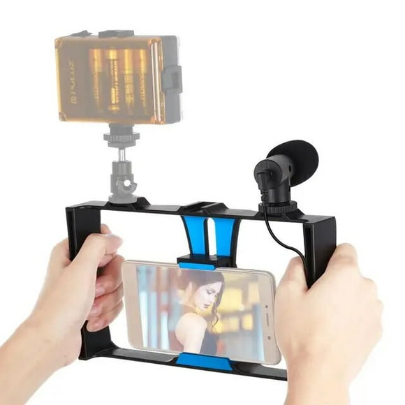 Veo Bar for Smartphone Huz 2 in 1, Microphone Kit, Video Cage for Live Transmi