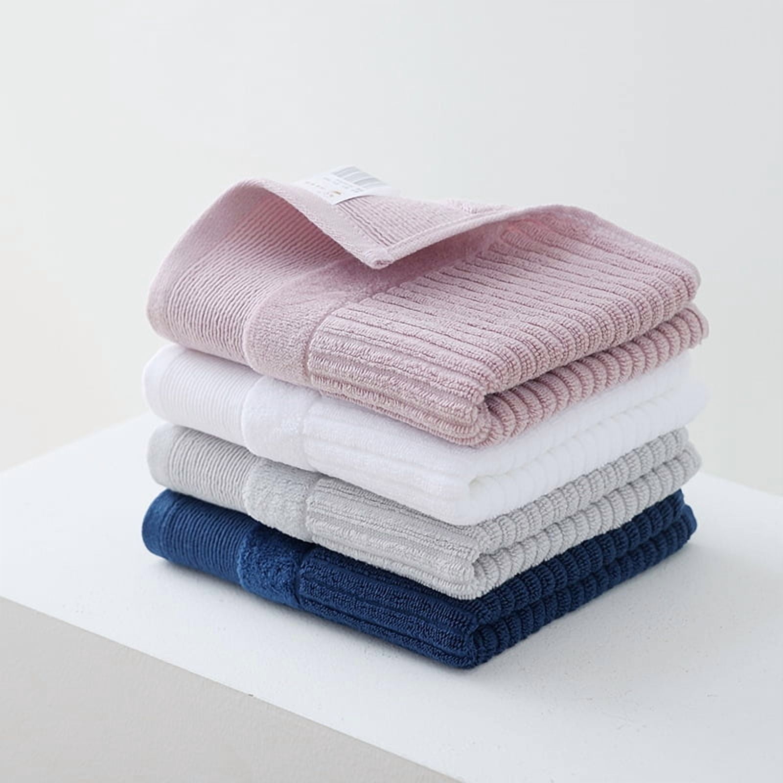 Namzi Small Face Towels - 8-Pcs White Cotton Towel Set, 34*35cm 100% Cotton, Soft Absorbent, Ideal Bathroom Bath Towels for Daily Facial Use,