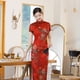 thumbnail image 3 of Vestido cheongsam de verano y otoño, vestido de satén, retro, ajustado, para banquete, traje de doble capa, 3 of 5