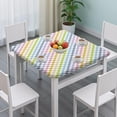 thumbnail image 3 of Colorful Checkerboard Pattern Square Fitted Tablecloth with Elastic Edge,Square Table Cover,Washable Elastic Table Cover for Home Kitchen Party Decor 36"x36", 3 of 6