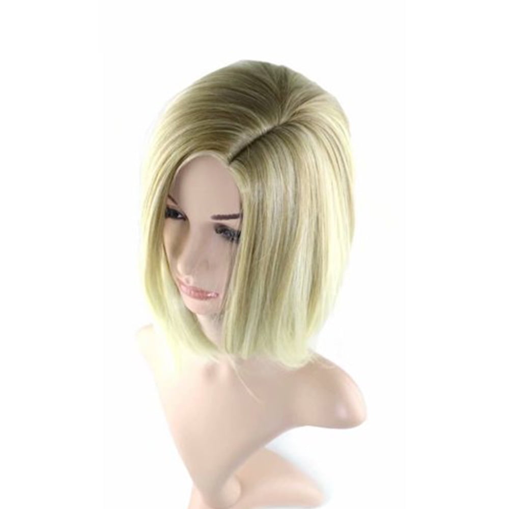 Orino Adult Ombre Blonde Bob Wig Black Widow Wig Lace Front Wig Caps for Cosplay Halloween Party