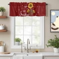 thumbnail image 2 of Red Sunshine Sunflower Kitchen Curtain Valances for Windows Farmhouse Short Curtains, Pastoral Bees Farmhouse Floral Rod Pocket Valance Curtain for Bedroom Cafe Living Room 60"x18", 2 of 8
