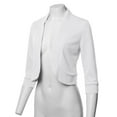 thumbnail image 4 of FashionOutfit Women's Solid 3/4 Sleeves Open Front Bolero Jacket Shrug - Made In USA, 4 of 4