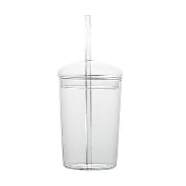 Vaso de vidrio con pajita Vaso de vidrio de gran capacidad Vaso para bebidas para el hogar Vaso de vidrio para beber
