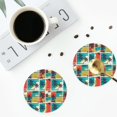 thumbnail image 4 of Naloa Colorful Hawaii Palms Leather Coasters for Drinks, Durable Drink Coasters 4 Set for Tabletop Protection, Luxurious Home Décor and Housewarming Gift ( {designName})Round Shape, 4 of 6