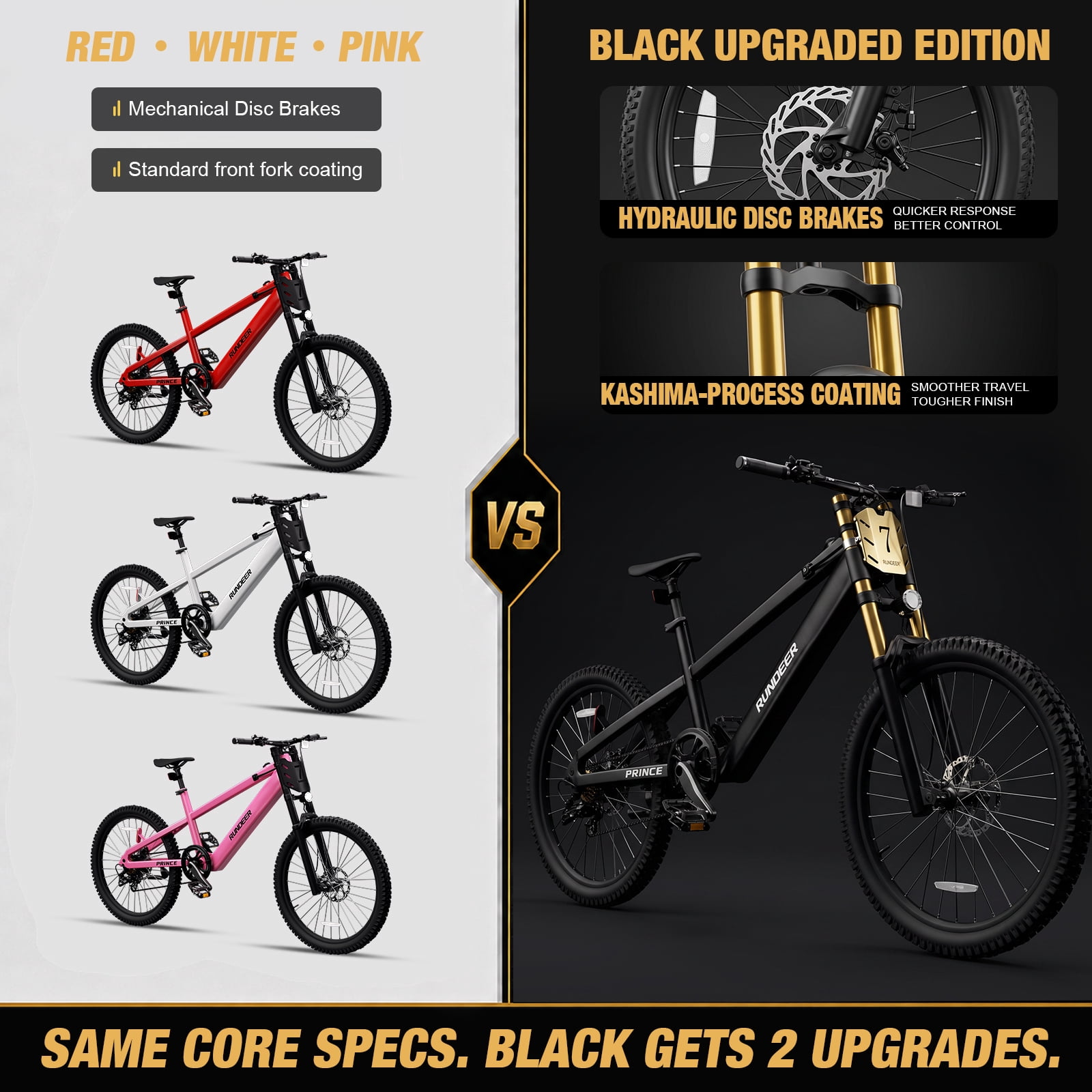RUNDEER 20'' Electric Bike for Kids Age 6-13, Ebike for Kids, 20MPH, 32 Miles Range, 250W, 48V/20Ah, 2849 by TÜV Certified, 1-Year Warranty, As a Gift for Birthday, Black