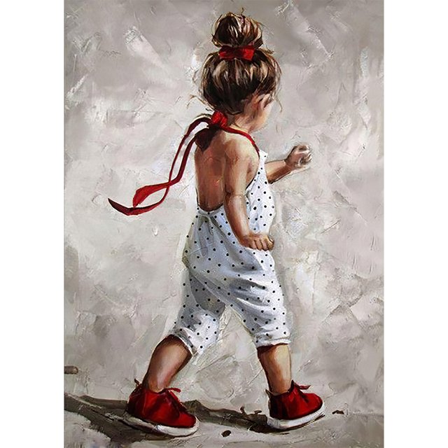 Diamond Painting (DB0673) Kit 5D DIY Girl in Dress Square (NH539) 30x40cm Rojo Hugtrwg Para estrenar