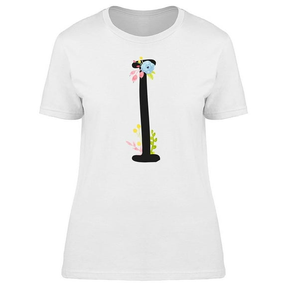 Letter I Floral Ornament  Tee Women's -Image by Shutterstock