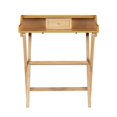 thumbnail image 2 of Linon Cade Wood Folding Desk in Natural Brown, 2 of 22