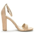 thumbnail image 2 of Dream Pairs Women Ankle Strap Open Toe Chunky High Heel Sandals Wedding Party Heel Shoes HI-CHUNK NUDE/SUEDE Size 6.5, 2 of 6