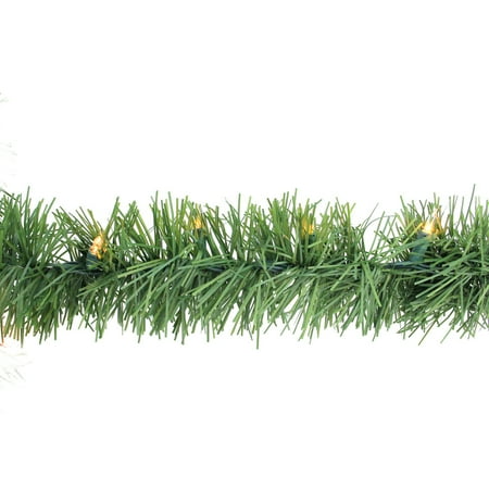 Arett Sales 12' x 3" Prelit Green Pine Outdoor Artificial Christmas Garland - Clear Lights