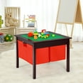 thumbnail image 2 of Gymax Table d'Activités 2-en-1 pour Enfants à Deux Côtés avec Tiroirs, Brun, 2 of 8