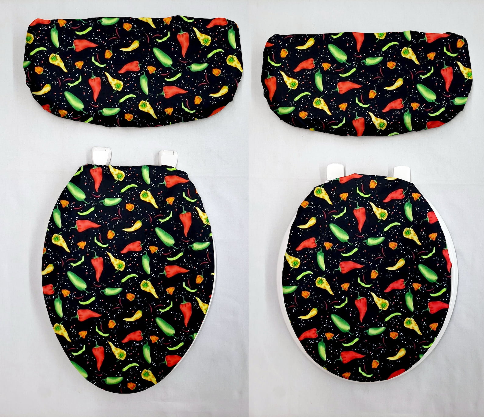 Hot Peppers Toilet Seat Lid and Tank Cover Set by Penny's Needful