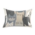 thumbnail image 7 of Yayeee Pillowcase King Size Set of 2 Satin Wrinkle Resistant Pillow Case, Blue Cute Cats, 7 of 7