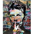 thumbnail image 4 of Stephen Chambers 26x31 Black Ornate Wood Framed With Double Matting Wall Art Titled - David Bowie Heavygraffiti, 4 of 6