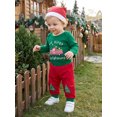 thumbnail image 4 of RUINIXCW Baby Christmas Outfit Crew Neck Long Sleeve Romper Pants and Hat 3 Pcs Set, 4 of 8