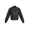 thumbnail image 4 of Scoop Women’s Distressed Faux Leather Cropped Bomber Jacket, Sizes XS-XXL, 4 of 6