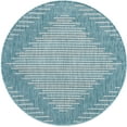 thumbnail image 2 of Unique Loom Outdoor Modern Collection Area Rug - Tambor (3' 3" Round Light Aqua/Ivory), 2 of 6
