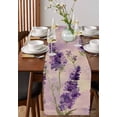 thumbnail image 2 of Table Runner Dresser Scarf 13 x 60 Inch Spring Lavender Flower Leaf Purple Floral Retro Table Runners Non-Slip Heat Kitchen Dining Table Decor for Indoor Outdoor Home Party Decoration, 2 of 7
