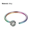 thumbnail image 7 of Walbest 1 piece Men Women Fake Nose Ring C Shape Alloy Nose Ring Rhinestone Accessory Geometric Sparkling Nose Hoop for Party, 7 of 7