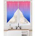 thumbnail image 2 of Pink Blue Ombre Swag Valances for Windows, Modern Abstract Art Aesthetics Rod Pocket Sheer Valances for Large Windows, Swag Toppers Light Filtering for Kitchen Living Room 2 Panels 36''x63'', 2 of 6