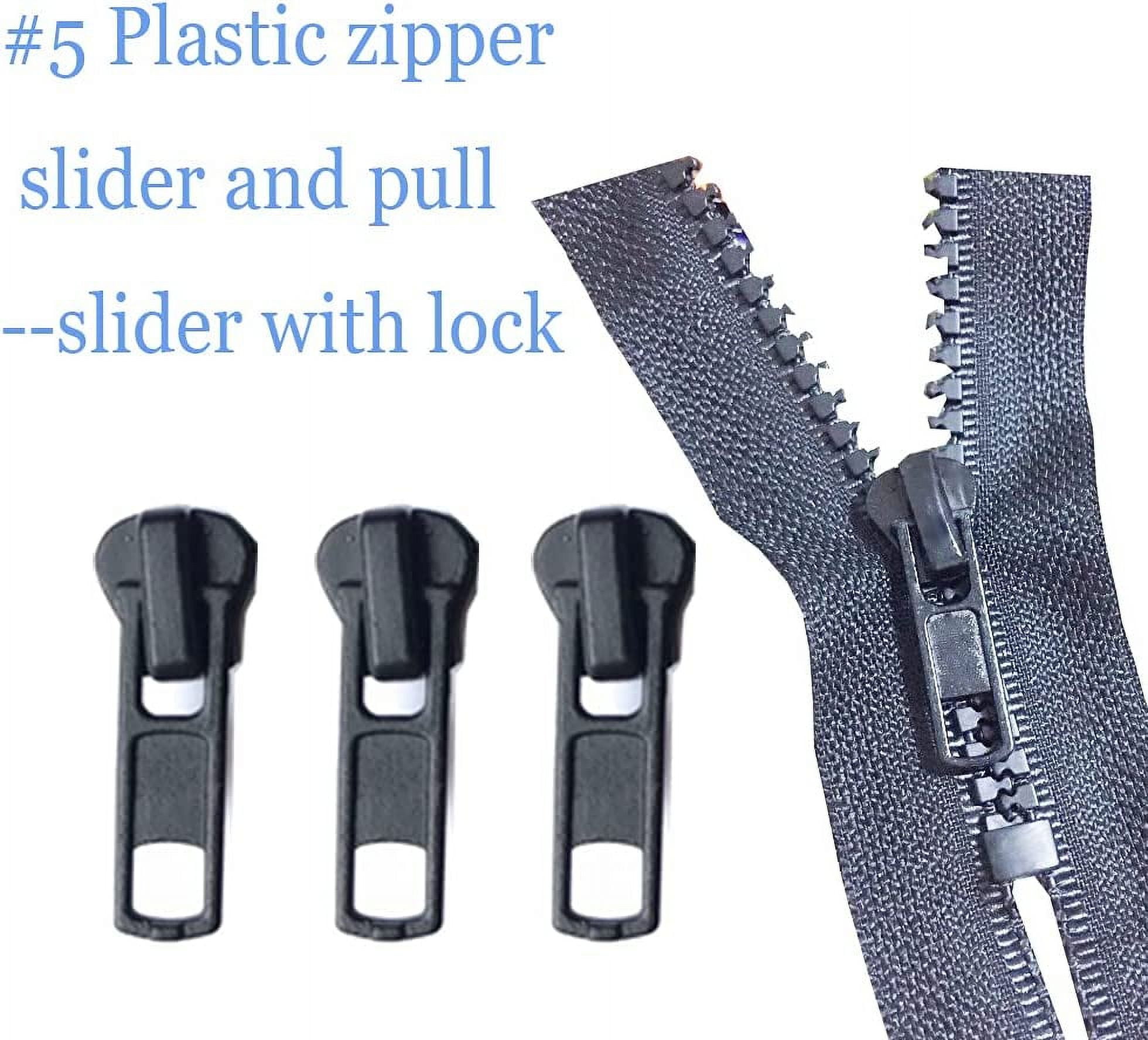 Adove Zipper Pull 12 Pcs, Replacement Zipper Slider,Zipper Repair Kit #5, Fix  Zipper Repair Kit for Repairing Coats,Jackets, Metal Plastic 