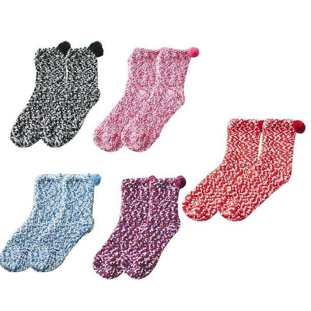 5 Pairs Fuzzy Socks Wool Socks Christmas Gifts for Women Cozy