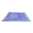 thumbnail image 2 of Ahgly Company Machine Washable Indoor Square Southwestern Blue Country Area Rugs, 7' Square, 2 of 4