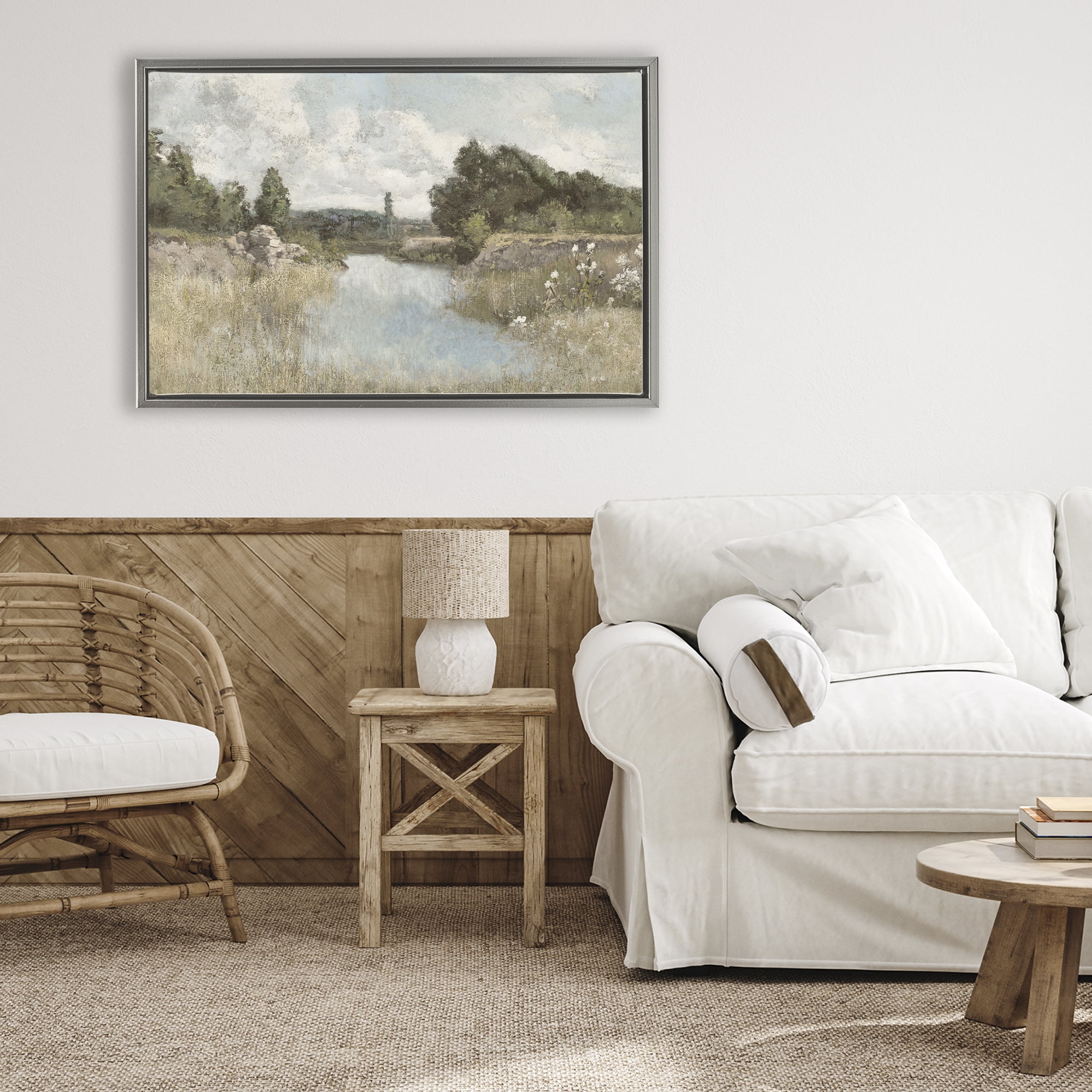 Stupell Industries Dawn At The Shore Gray Framed Floater Canvas Wall Art, design by Christy McKee