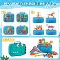 thumbnail image 3 of Huge Wave Magic Montessori Play Toolbox for Kids, 298Pcs Dinosaur Toy 2D/3D Engineering Building Play Tool Box with Drill, Creativity Christmas Gifts for Toddler Aged 3-8, 3 of 7
