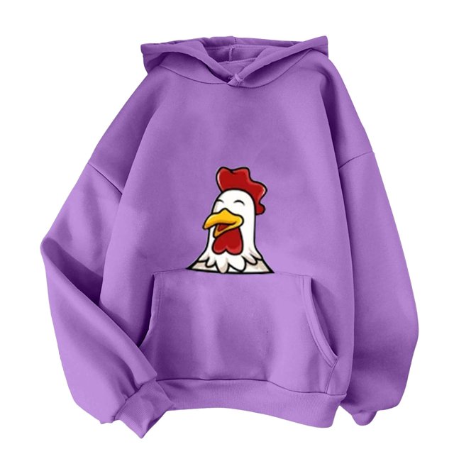 Sudadera con capucha Gibobby para mujer informal estampado morado XXL