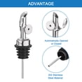 thumbnail image 3 of 4Pack Stainless Steel Pourers, Auto Flip Olive Oil Dispenser Spout, Silver, 3 of 6