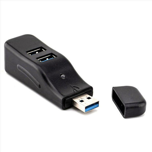 2X Extensor de Adaptador USB 3.0 HUB Mini Splitter Box 4 Puertos para PC Laptop TeléFono MóVil Lector de Disco U de Alta Velocidad