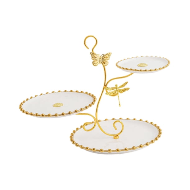 Expositor de 3 capas para cupcakes y postres, ideal para fiestas de galletas y bodas. Blanco