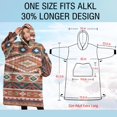thumbnail image 4 of Oversized Wearable Blanket Hoodie,Boho Red Southwestern Ethnic Pattern Sherpa Blanket Hoodie with Super Pockets,Super Warm Fuzzy Pullover for Women & Men, 4 of 6