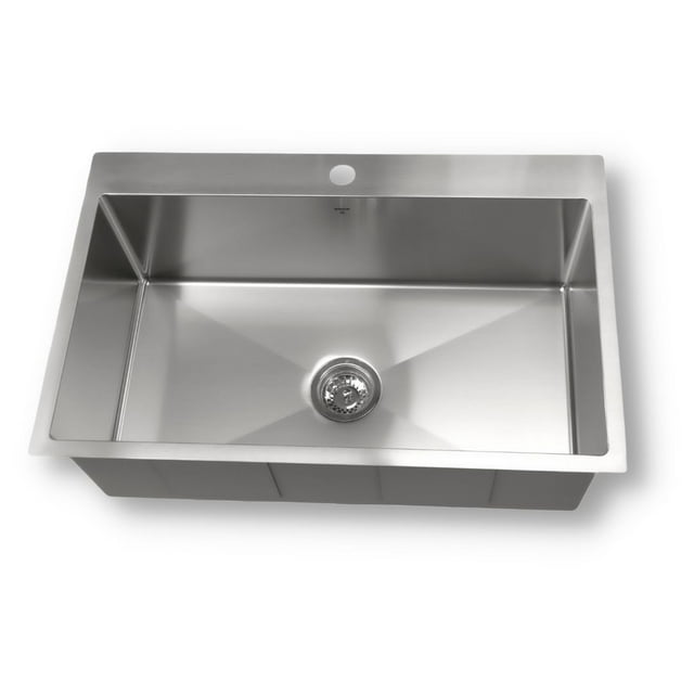 ONEX® Drop-In Single Bowl 31"X20" -10"d Stainless Steel Square Sink ODS3120-SQR