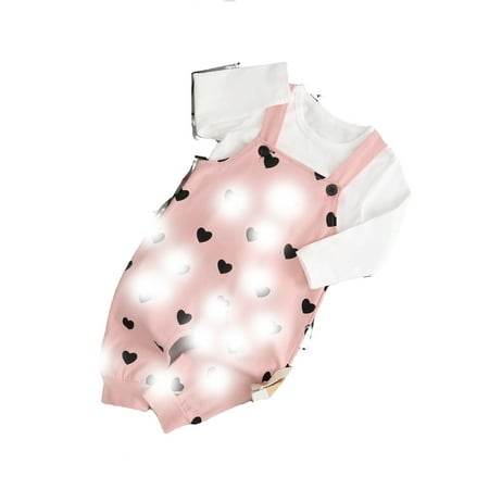 

Cute Heart print Round Neck Long Sleeve Multicolor Baby Sets (Baby s)