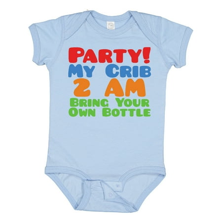 

Inktastic Party at My Crib Gift Baby Boy or Baby Girl Bodysuit