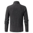 thumbnail image 6 of Iugvhana Mens Cable Knitting Sweater Irregular Mock Turtleneck Long Sleeve Jacquard Texture Cotton Casual Pullover Sweaters Tops Dark Gray XXL, 6 of 6