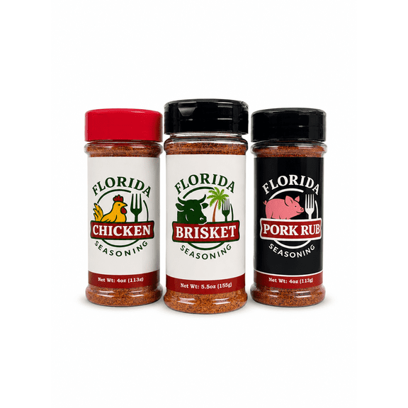 FlaSeasonings Chicken, Pork & Brisket Seasoning 3-Pack Bundle