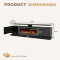 thumbnail image 2 of BaPiPro 70" Fireplace TV Stand for TVs Up to 80", Modern Entertainment Center, Black TV Console with 36" Electric Fireplace & LED Lights, Black, 2 of 9