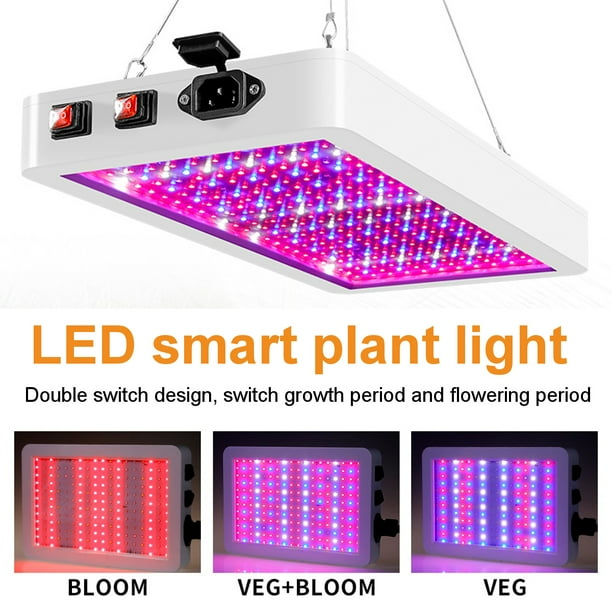 LED Grow Light Full Spectrum Plant Grow Lamp 216/312LEDs with IR & UV LED, Adjustable Rope