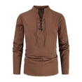 thumbnail image 2 of JTieacloth Short Sleeve Button Down Shirts Mens Shirt Steam Punk Retro Gothic Holiday Fashion Clothing Tops Brown, 2 of 6
