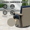 thumbnail image 5 of EAGLE PEAK Classic 360° Swivel Rocker Patio Chair with Thick Cushions, All-Weather Wicker Outdoor Lounge Glider, Beige/Dark Blue, 5 of 9