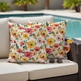 thumbnail image 5 of 2 Pack Outdoor Waterproof Throw Pillow Covers,Yellow Poppy Flower Spring Watercolor Plant Decorative Patio Pillowcases for Chair Couch Sofa 16x16in, 5 of 9