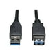 6 Ft. USB 3.0 Câble d'Extension Superspeed&44; Noir – image 1 sur 1