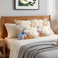 thumbnail image 6 of Pillow Covers 24x24 Set of 2, Thanksgiving Fall Throw Pillow Covers Decorative Couch Cushion Cover, Orange Blue Pumpkin Maple Leaf Vintage Microfiber Soft Pillowcases for Bedroom Living Room Sofa, 6 of 9